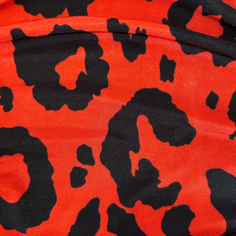 Symphony Red&Black Leopard Print Drape Front Halter Dress size Small - Picture 5 of 6